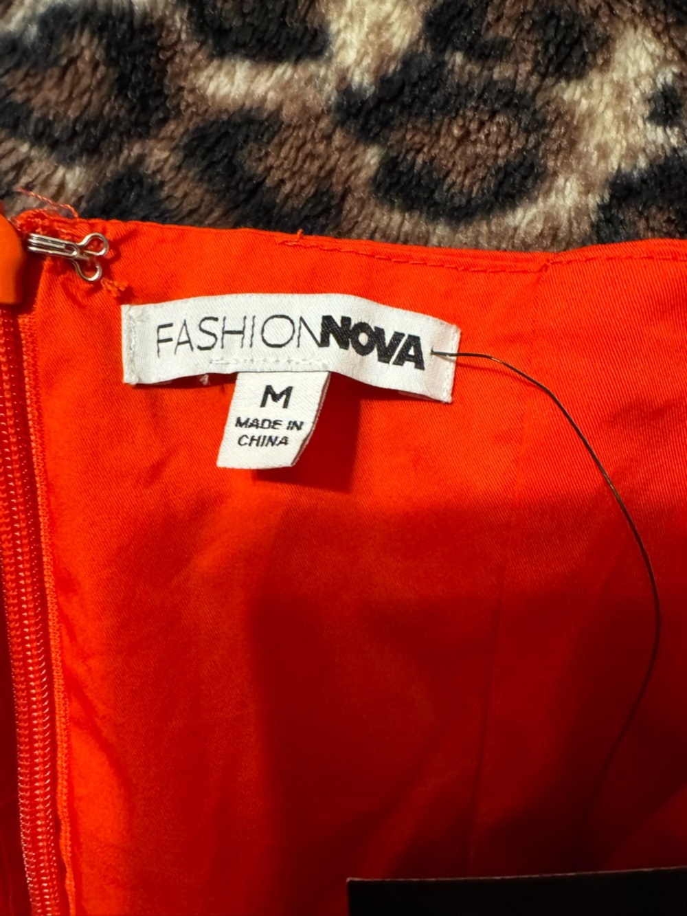 Fashion Nova Orange Puff Sleeve Mini Dress